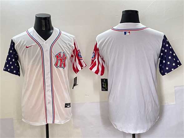 Men%27s New York Yankees Blank White American Style Limited Stitched Jersey
